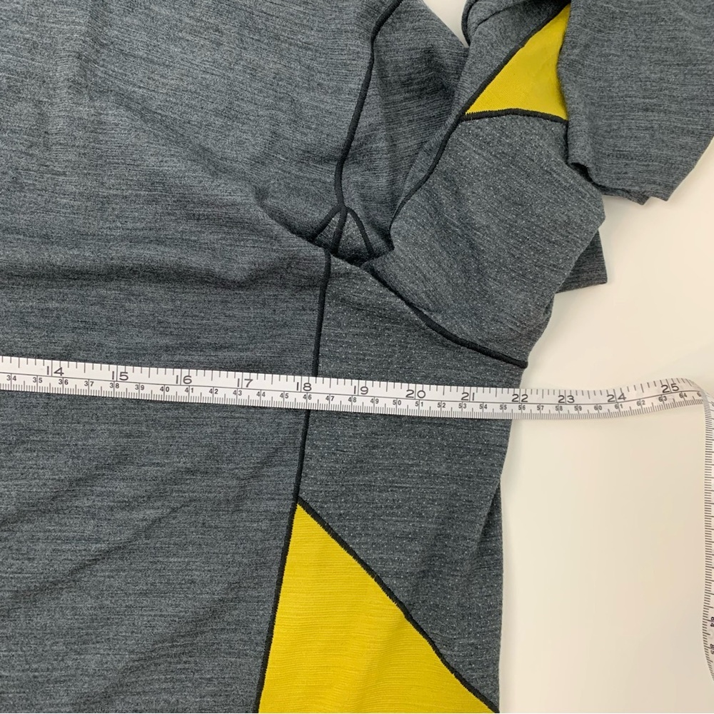 Smartwool Base Layer Long Sleeves Shirt 1/4 Zip Merino Sport 150 XL Gray Yellow - Picture 8 of 15